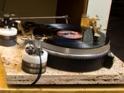 Griffin turntable with three tonearms mounted